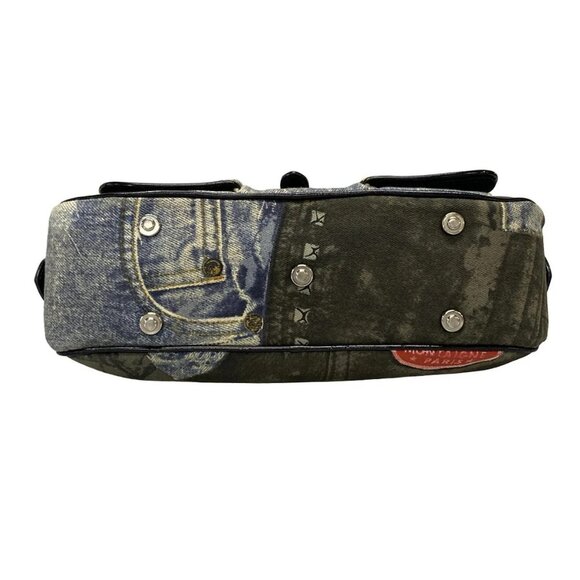 Auth DIOR/ChristianDior Double Saddle Bag Blue Dark Navy Multi Canvas Handbag - Picture 3 of 16